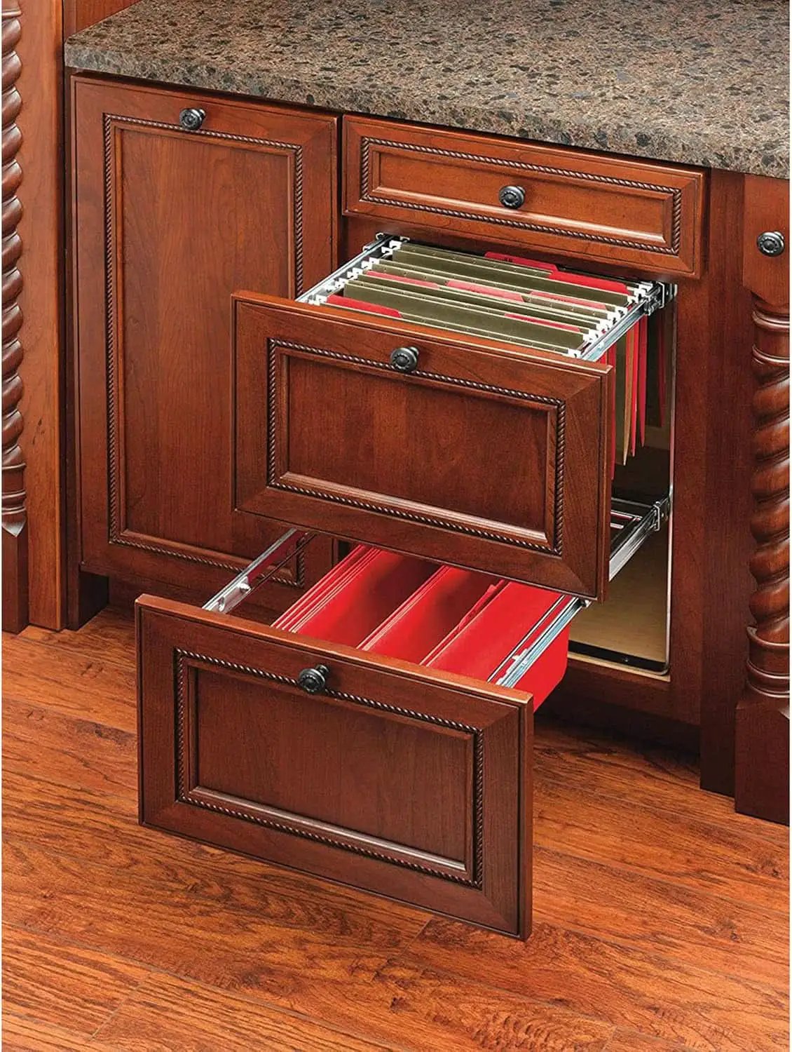 Two Tier Base Cabinet File Drawer Organizer Chrome 14.5 in from PriceLows™