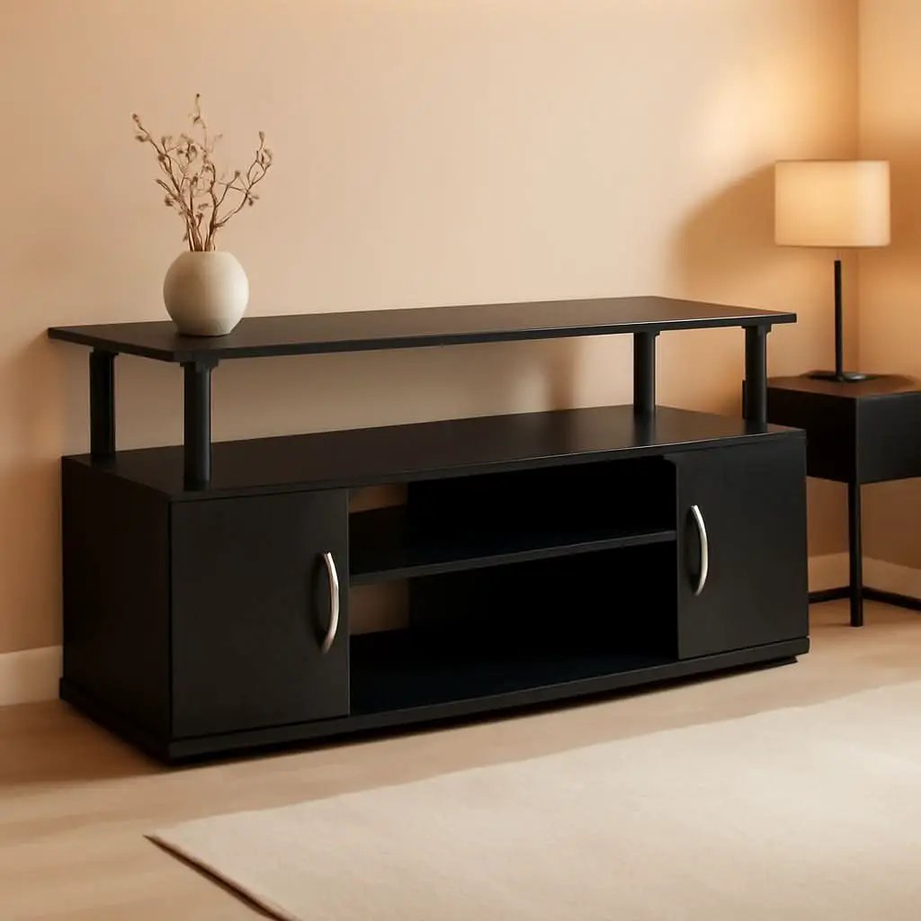 Jaya 55 Inch TV Entertainment Stand Blackwood Wood Cabinet from PriceLows™