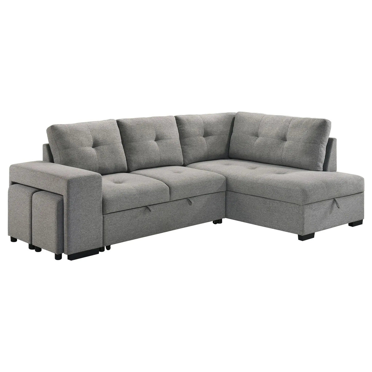 Roanne Fabric Upholstered Sleeper Sectional Sofa | 97.75 x 65.75 x 36 in | Fabric | Grey