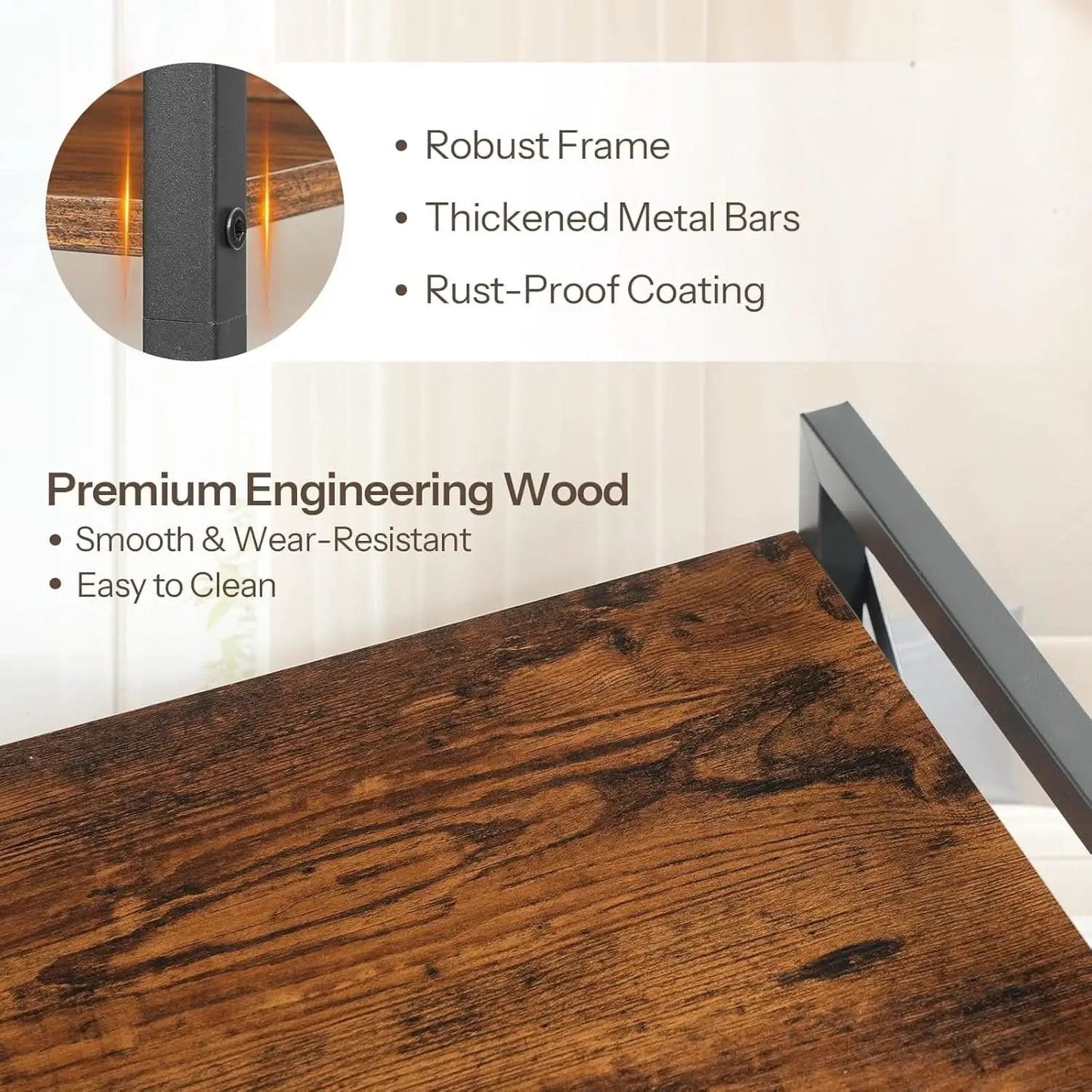 Industrial 5-Tier Bookshelf With Metal Frame 52-Inch Brown from PriceLows™
