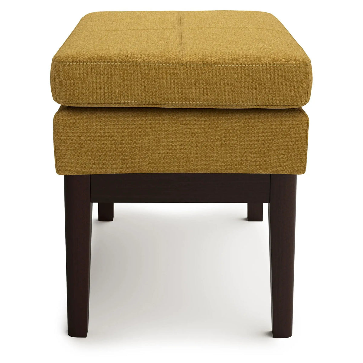 Carlson Ottoman Bench | Mid-Century Design | Top Stitching Detail | Webbed Seat Support