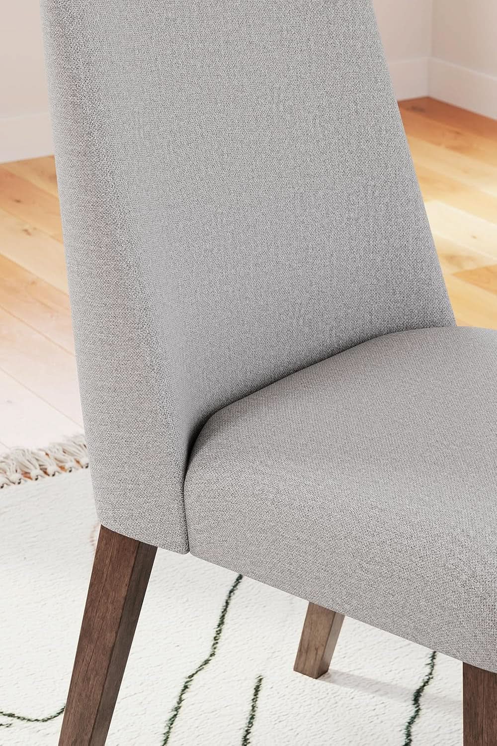 Lyncott Upholstered Side Dining Chair Set of 2 Cream Brown Foam Cushion from PriceLows™