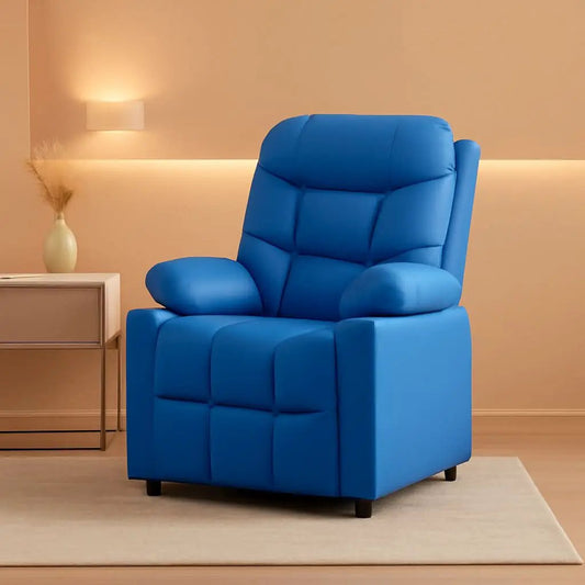 Blue Kids Recliner Chair With Cup Holder And Footrest from PriceLows™
