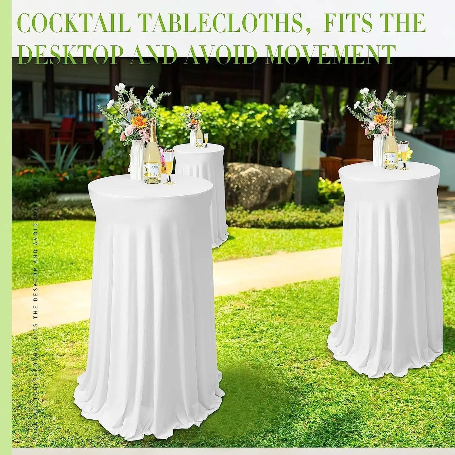 White Spandex Cocktail Tablecloths 32 Inch Round Pack Of 4 from PriceLows™