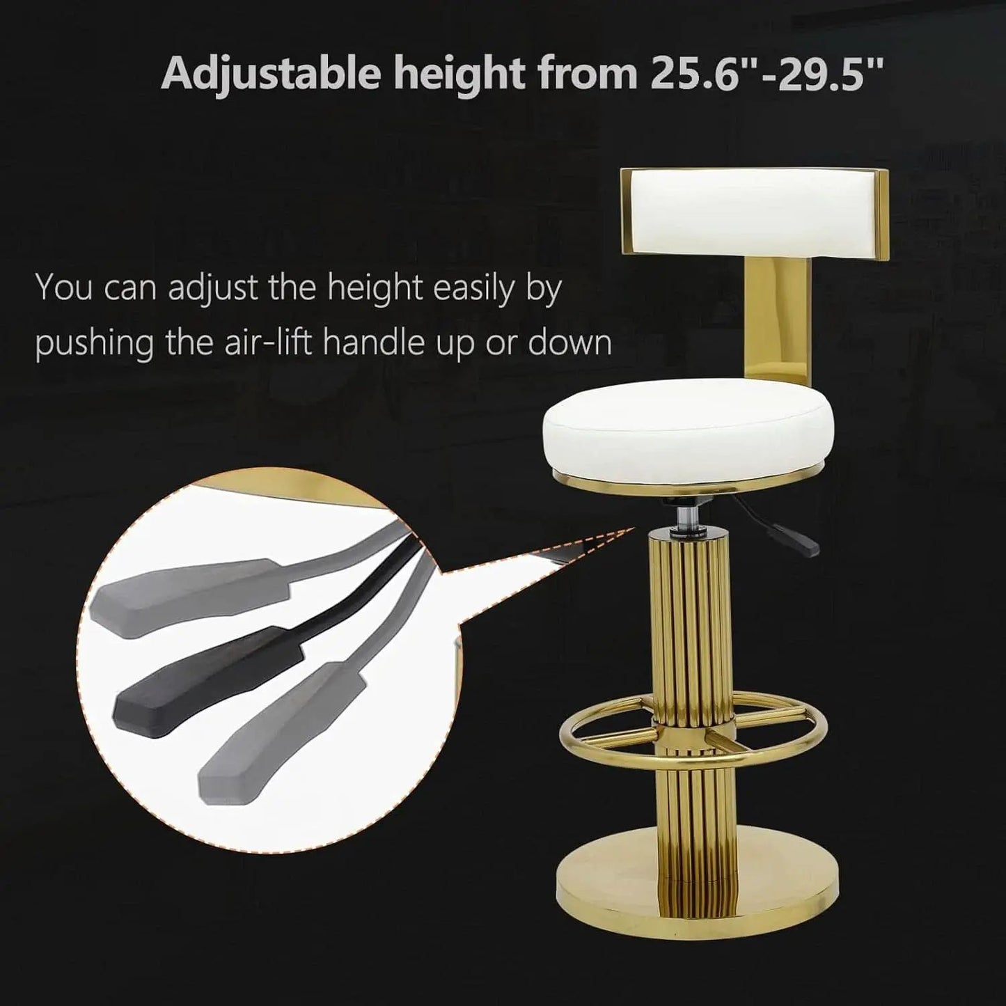 White Counter Height Bar Stools With Adjustable Height from PriceLows™