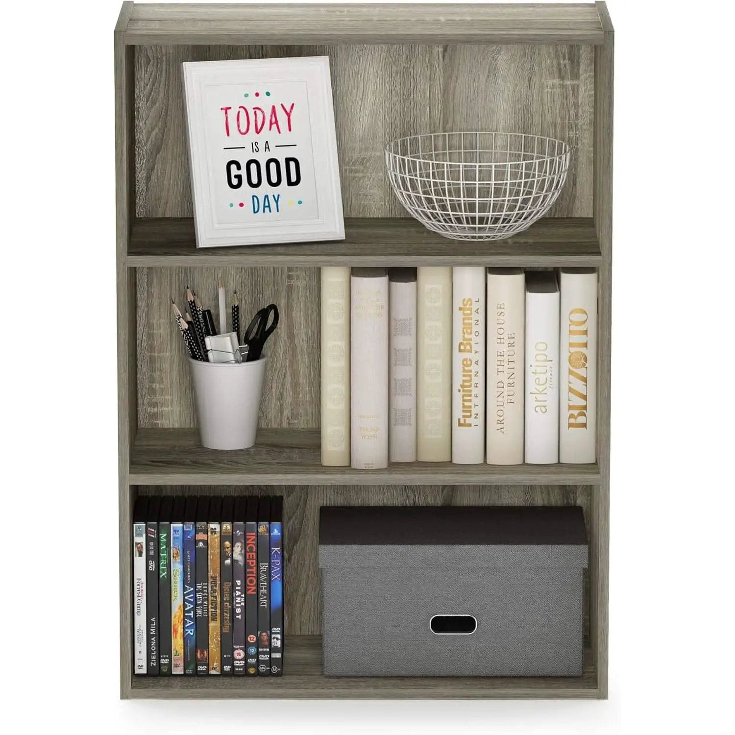Pasir 3 Tier Open Shelf Bookcase Sonoma Oak Particle Board from PriceLows™