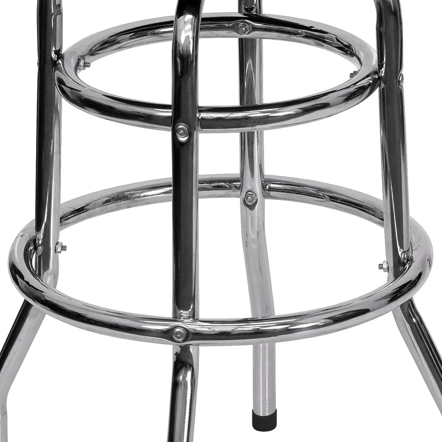 Bruno 2 Pack Bar Stool Chrome Double Ring Black Seat from PriceLows™