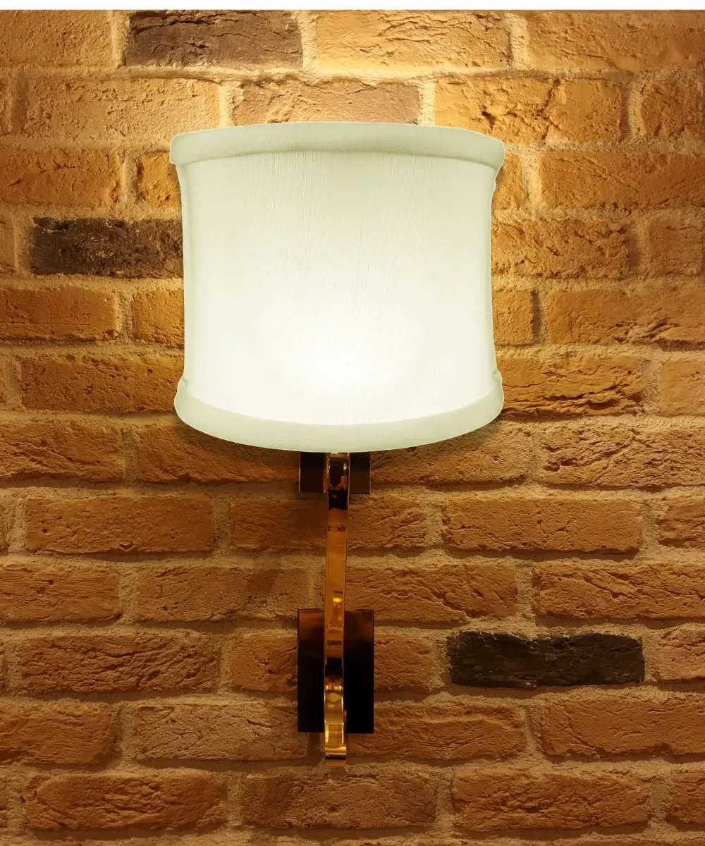 Clip On Sconce Lamp Shade | 4 Inch Half Shell | Shantung Fabric | Eggshell
