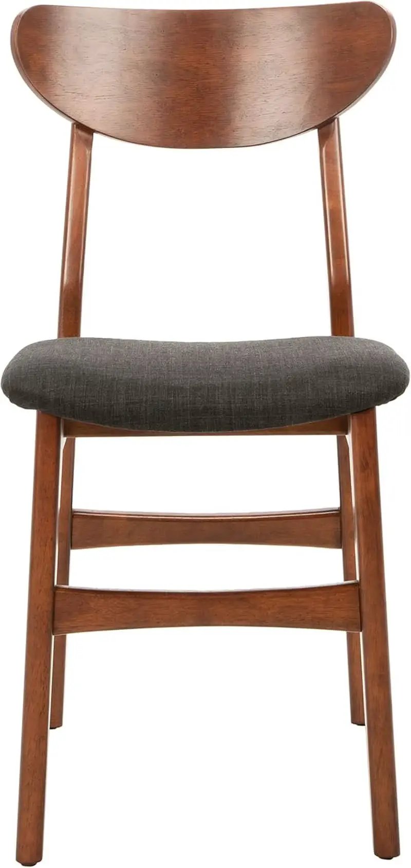 Walnut Finish Dining Chairs With Black Cushions Set Of 2 from PriceLows™