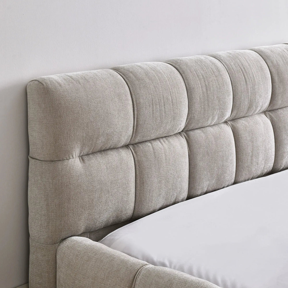 Modern Platform Storage Bed Frame | Thick Fabric Upholstery | Soft Headboard | Solid Construction