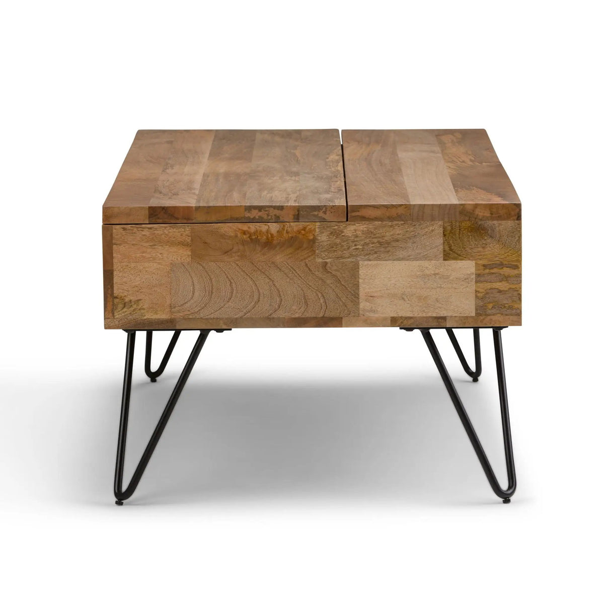 Hunter Lift Top Coffee Table | Handcrafted Solid Mango Hardwood | Split Lift Top | Large Storage Area