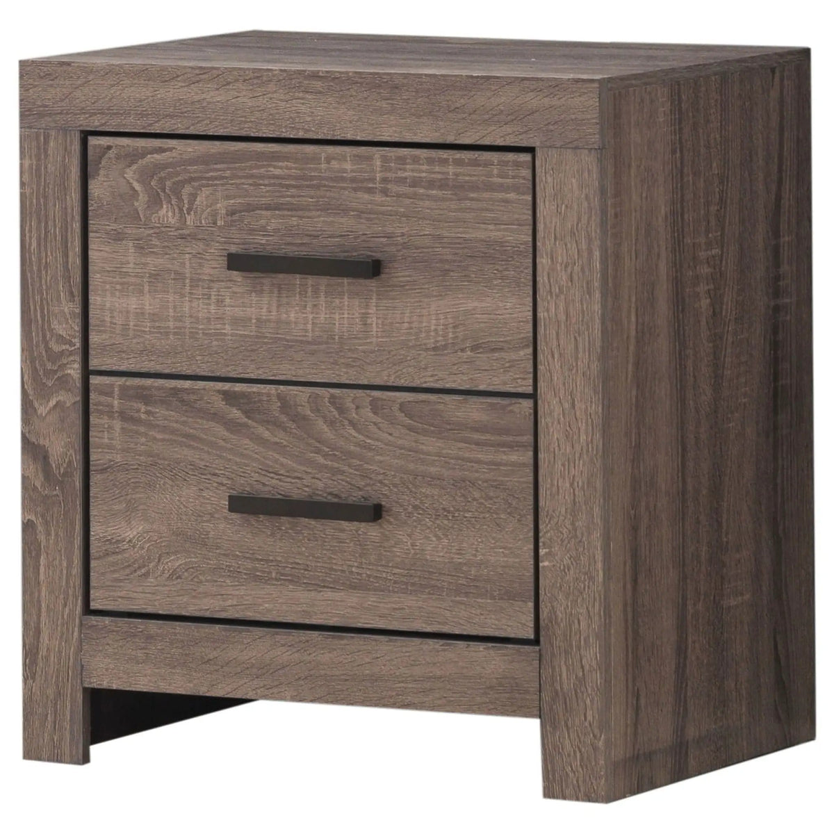 Brantford 2-drawer Nightstand Barrel | 21.75 x 16.25 x 23.5 in | Engineered Wood & Veneer | Oak