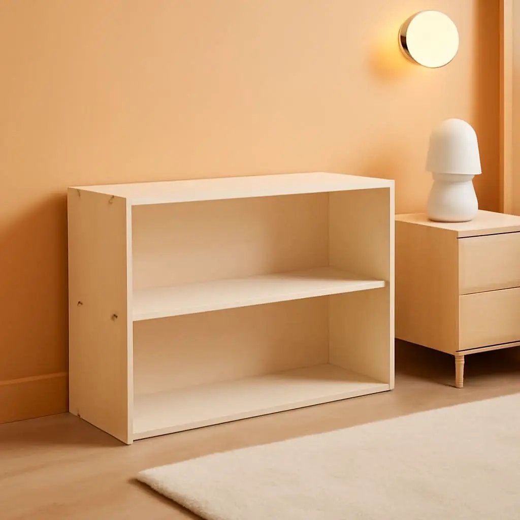 Streamline 2 Shelf Storage Cabinet 24 Inch White Wash Kids Bookshelf from PriceLows™