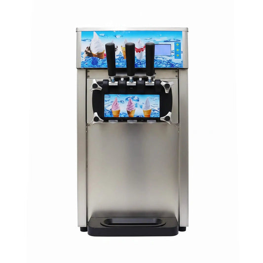 3-Flavor 9L Commercial 1200W Countertop Soft Serve Machine | 1200 Watt | Brass | Ice Cream Maker