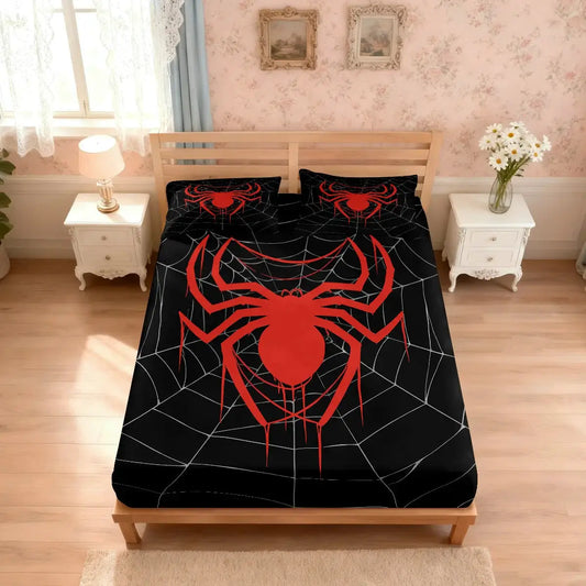 3 Piece Bed Sheet Set | Spider Print | PriceLows™