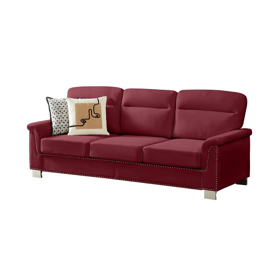 3 Seater Stationary Sofa | High-Density Foam And Spring Pack | 84.2 Inch Length | Solid Structure