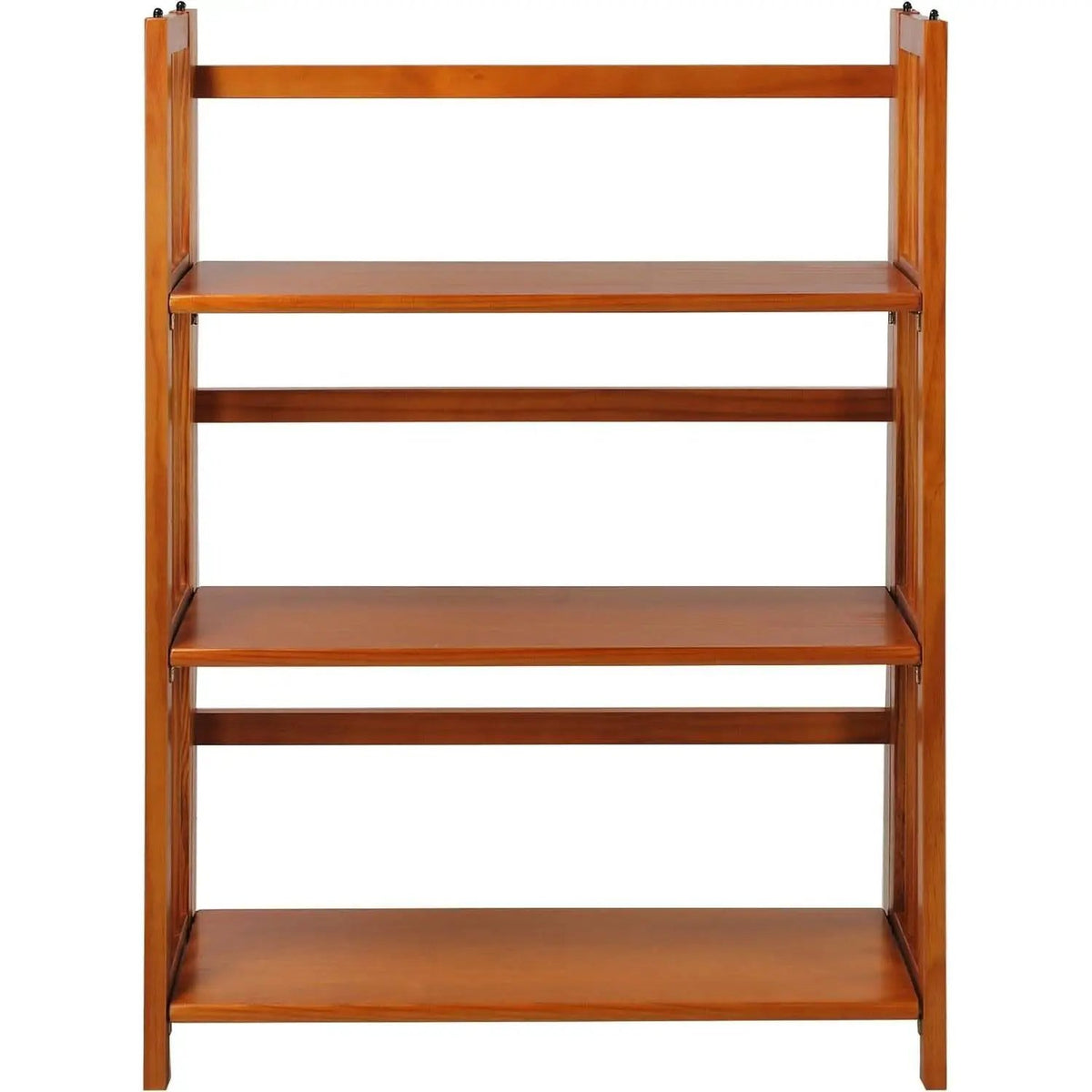3-Shelf Folding Stackable Bookcase 27.5 Inch Wide Honey Oak from PriceLows™