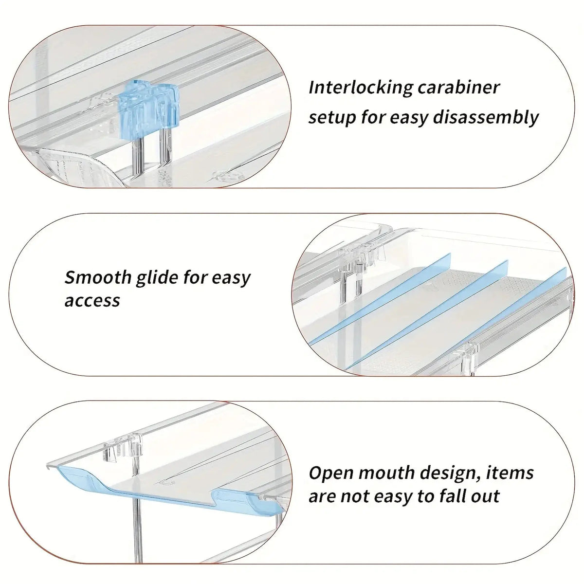 3-Tier 36-Capacity Stackable Rolling Can Organizer - Clear Plastic Space-Saving for Pantry/Fridge (3 Sets) | 24-hour Shipping from PriceLows™