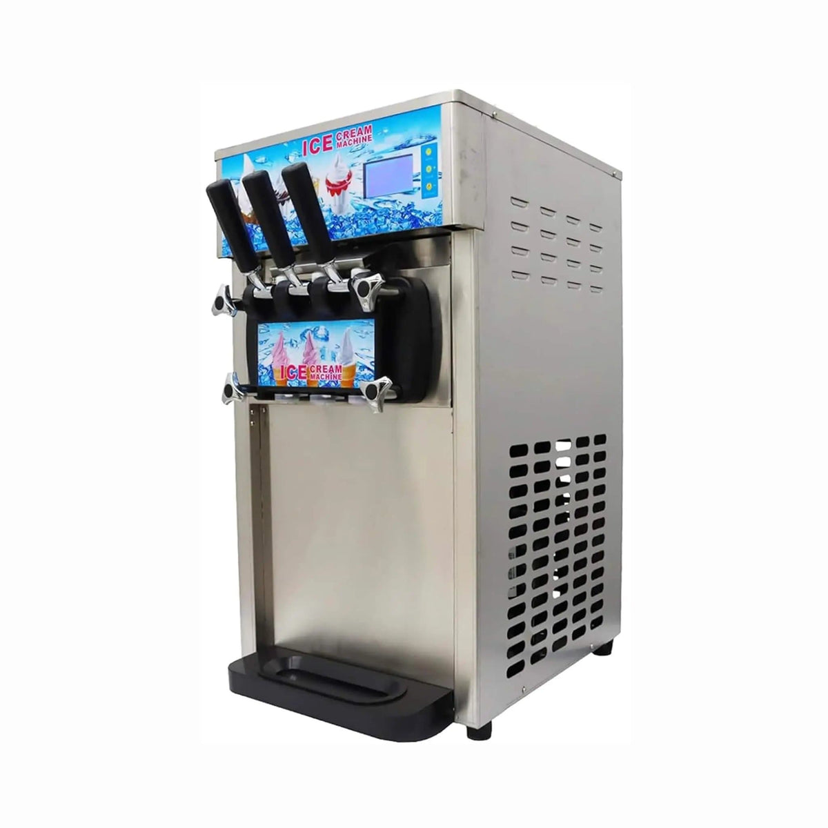 3-Flavor 9L Commercial 1200W Countertop Soft Serve Machine | 1200 Watt | Brass | Ice Cream Maker