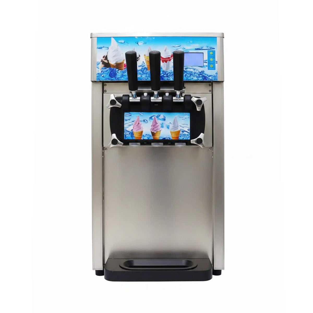 3-Flavor 9L Commercial 1200W Countertop Soft Serve Machine | 1200 Watt | Brass | Ice Cream Maker