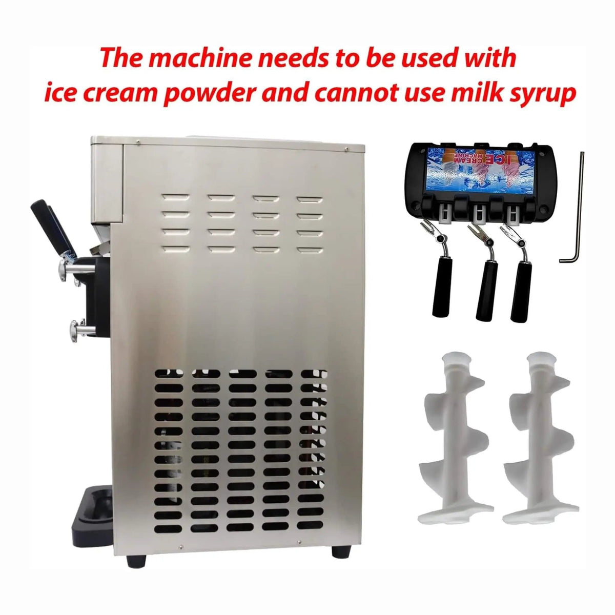3-Flavor 9L Commercial 1200W Countertop Soft Serve Machine | 1200 Watt | Brass | Ice Cream Maker