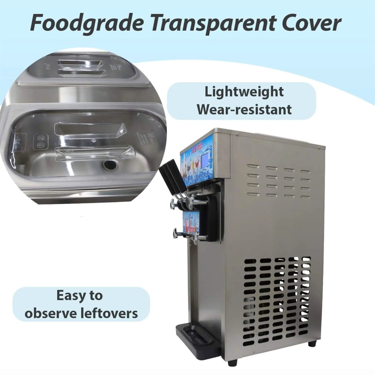 3-Flavor 9L Commercial 1200W Countertop Soft Serve Machine | 1200 Watt | Brass | Ice Cream Maker