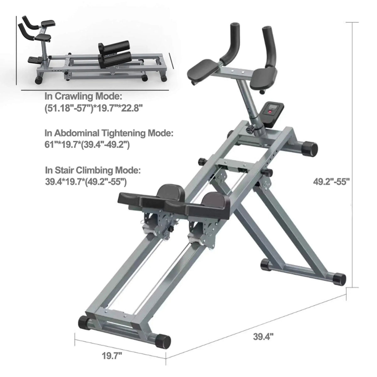 3-In-1 Full-Body Spine Stretcher | Stepper And Waist Trainer | Foldable Design | LCD Display