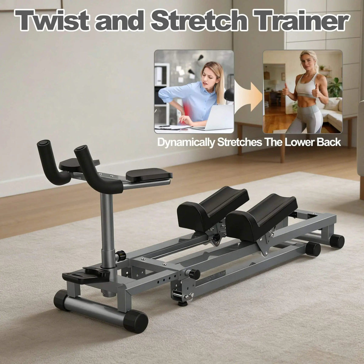 3-In-1 Full-Body Spine Stretcher | Stepper And Waist Trainer | Foldable Design | LCD Display