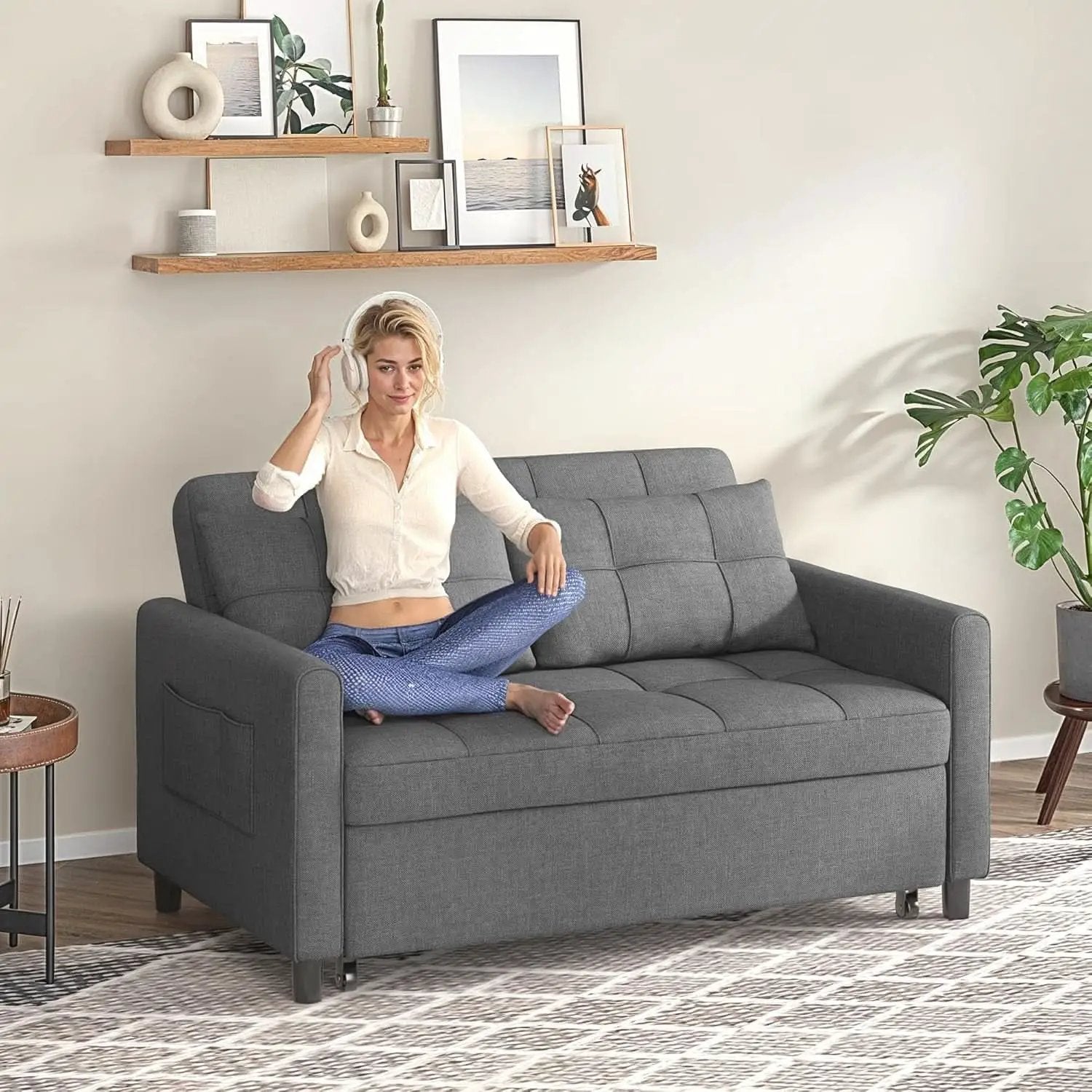 3 In 1 Convertible Sleeper Sofa Bed For Space Saving from PriceLows™