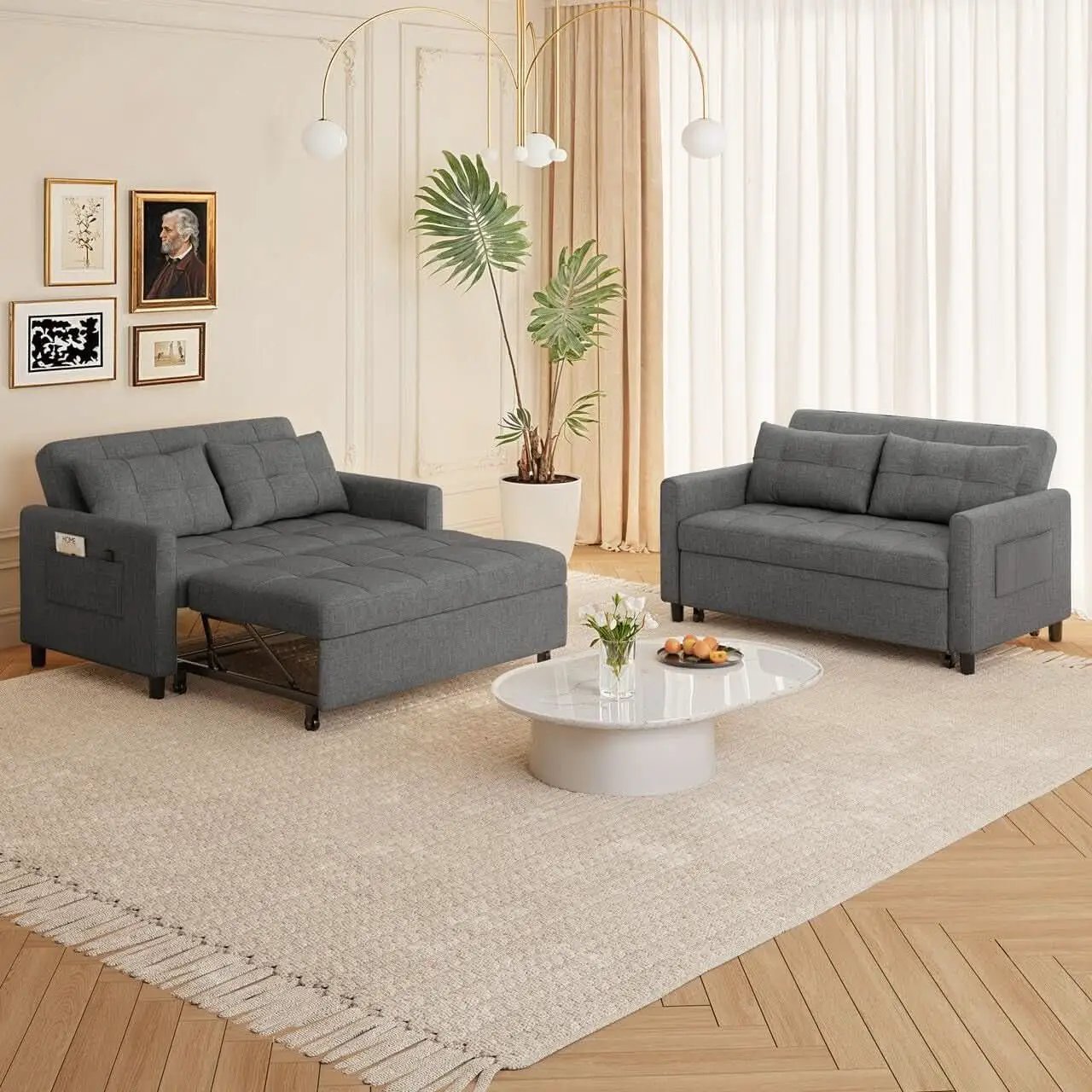 3 In 1 Convertible Sleeper Sofa Bed For Space Saving from PriceLows™
