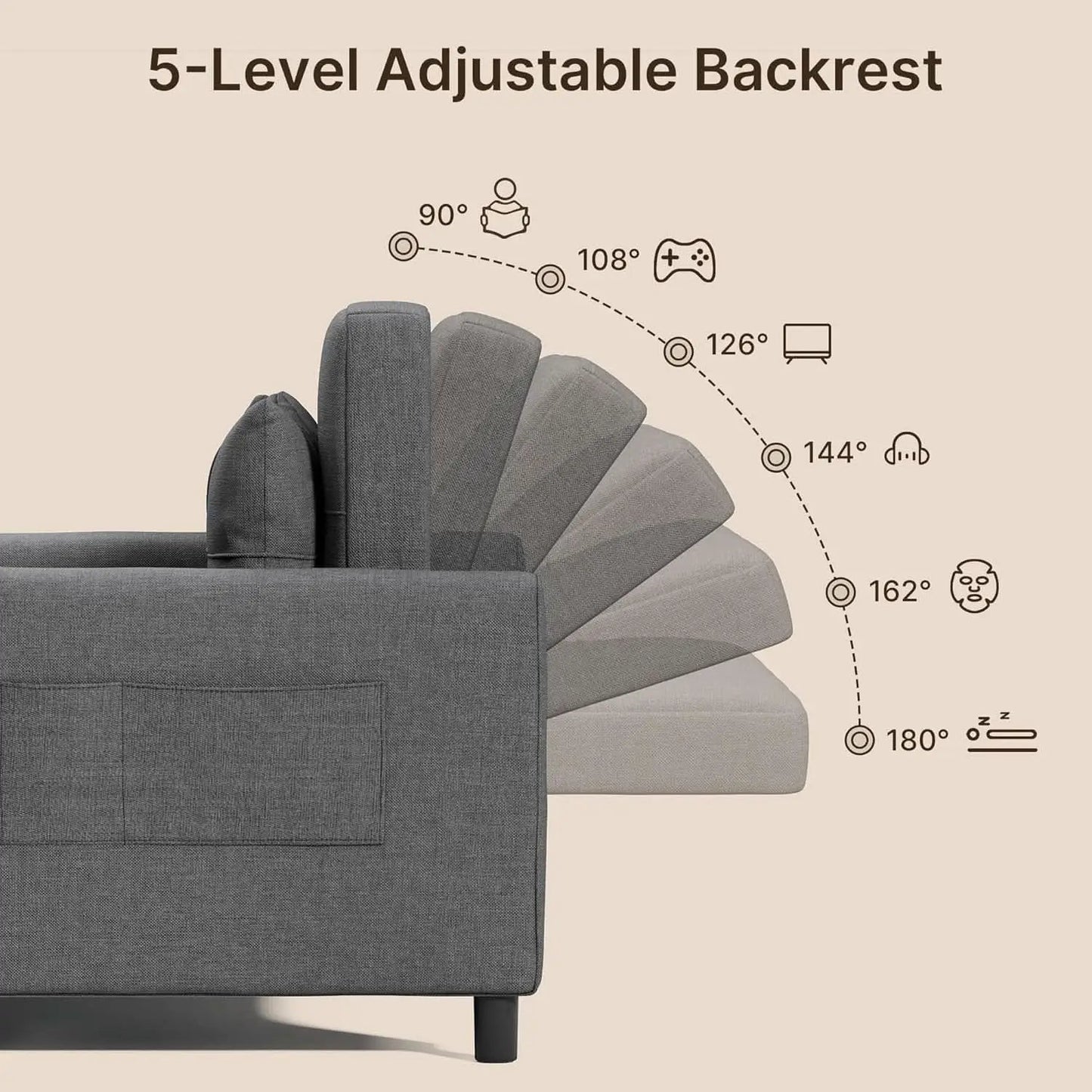 3 In 1 Convertible Sleeper Sofa Bed For Space Saving from PriceLows™