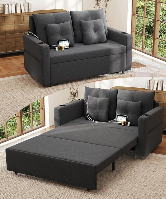 3 In 1 Convertible Sofa Bed With Cup Holders from PriceLows™
