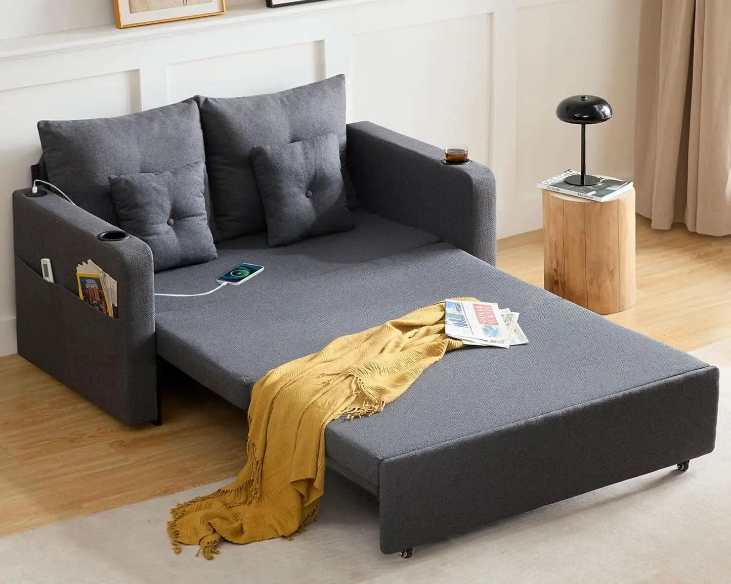 3 in 1 Convertible Sofa Bed with Storage and USB from PriceLows™