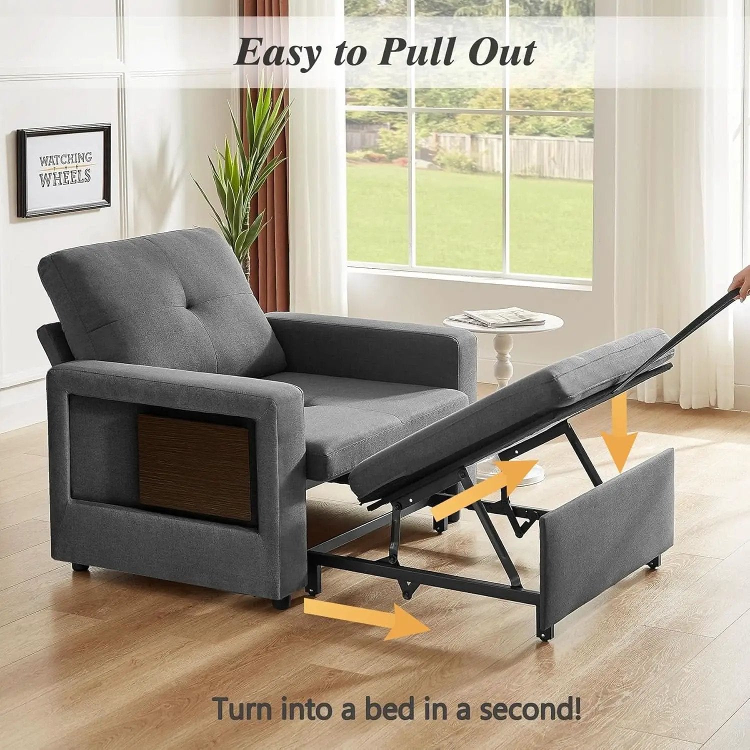 3 In 1 Sleeper Sofa Chair Bed With USB Ports from PriceLows™