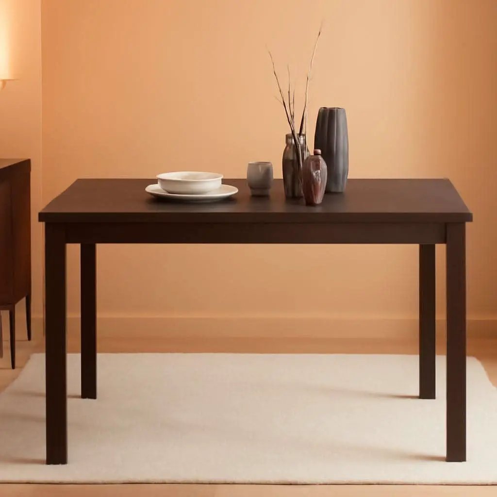 Espresso Finish Rectangular Solid Wood Dining Table Four Seater from PriceLows™