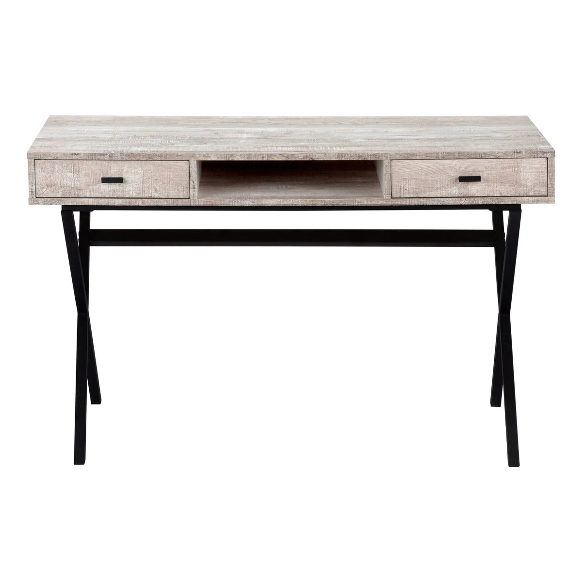 Glossy Contemporary Computer Desk | Thick Panel Tabletop | Storage Drawers | 29.25 Inch Height
