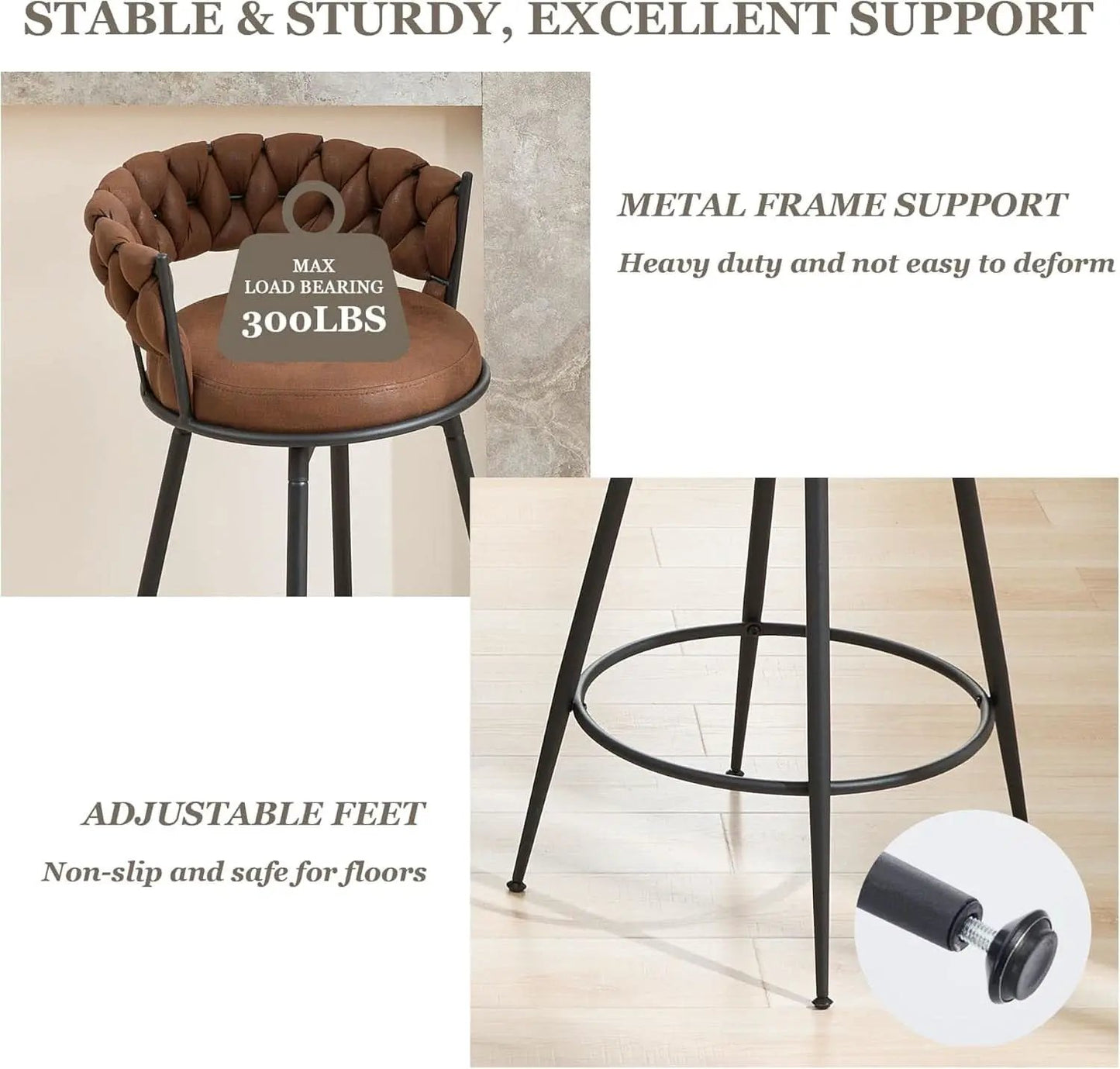 Modern Swivel Bar Stools Set of Two Stylish Design from PriceLows™