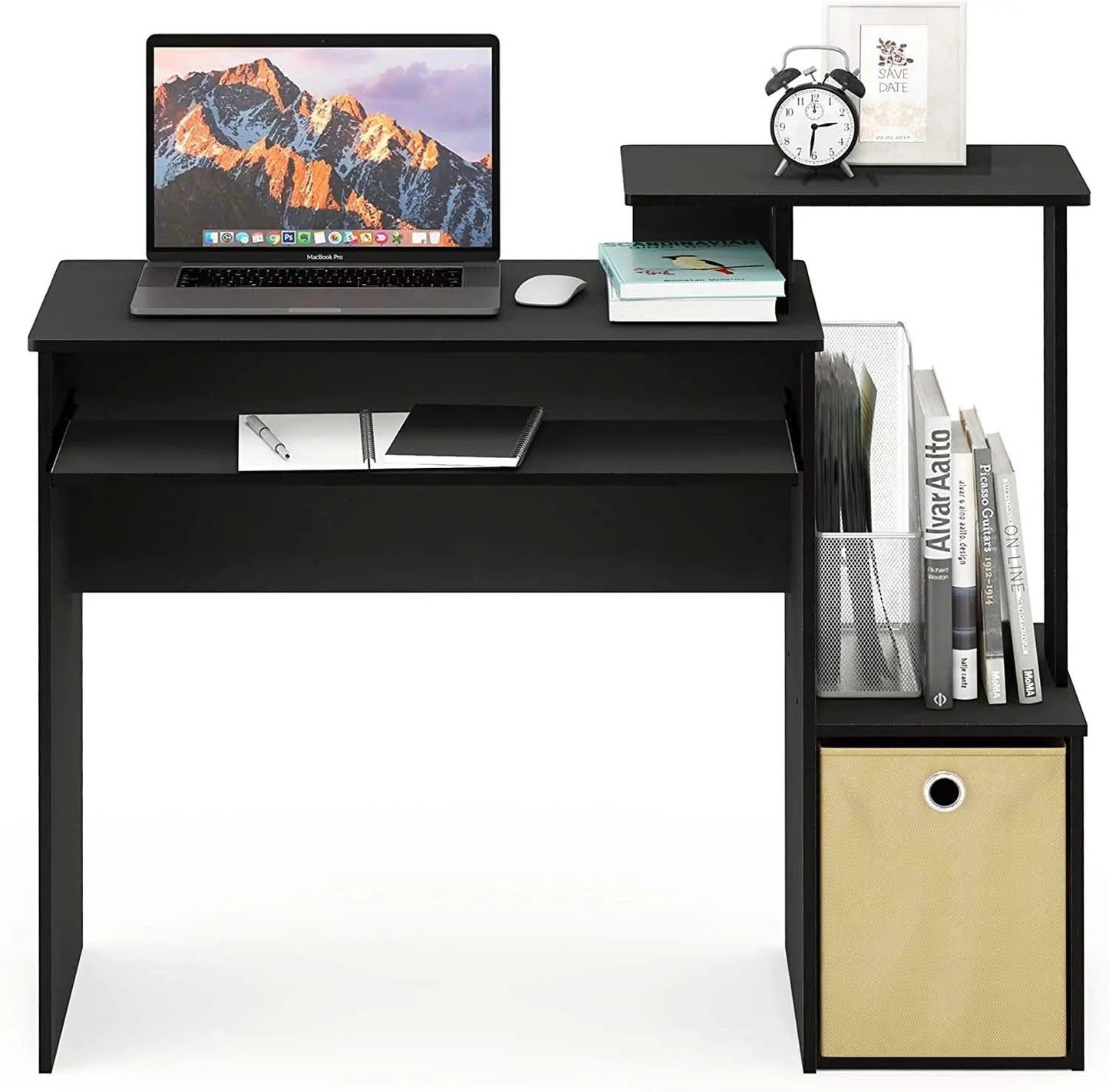 Econ Multipurpose Home Office Writing Desk Black Brown from PriceLows™