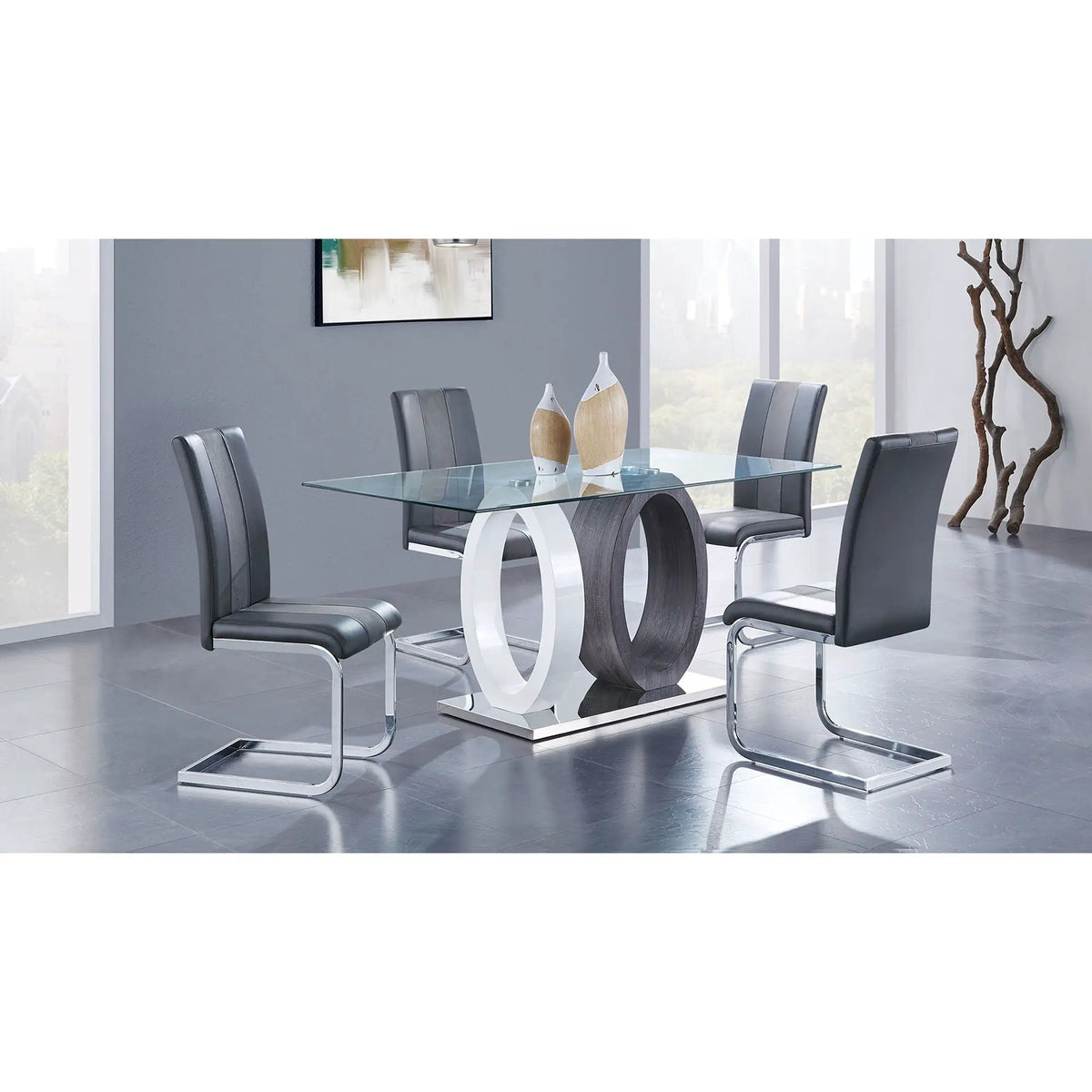Altis Dining Chairs | Set Of 4 | C-Style Metal Legs | Padded Seats