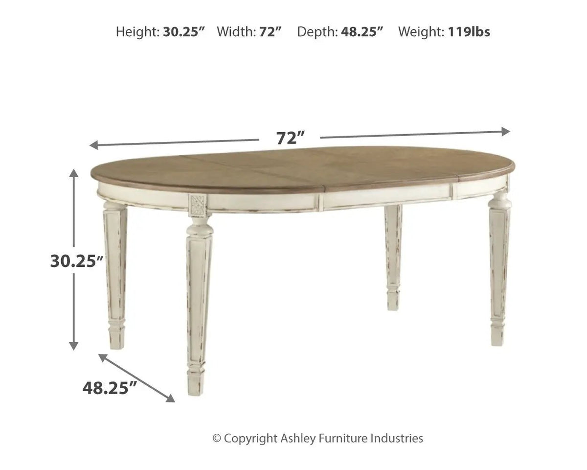 Realyn Oval Dining Table Set | 5-Piece | Traditional Cottage Design | Antiqued Two-Tone Finish