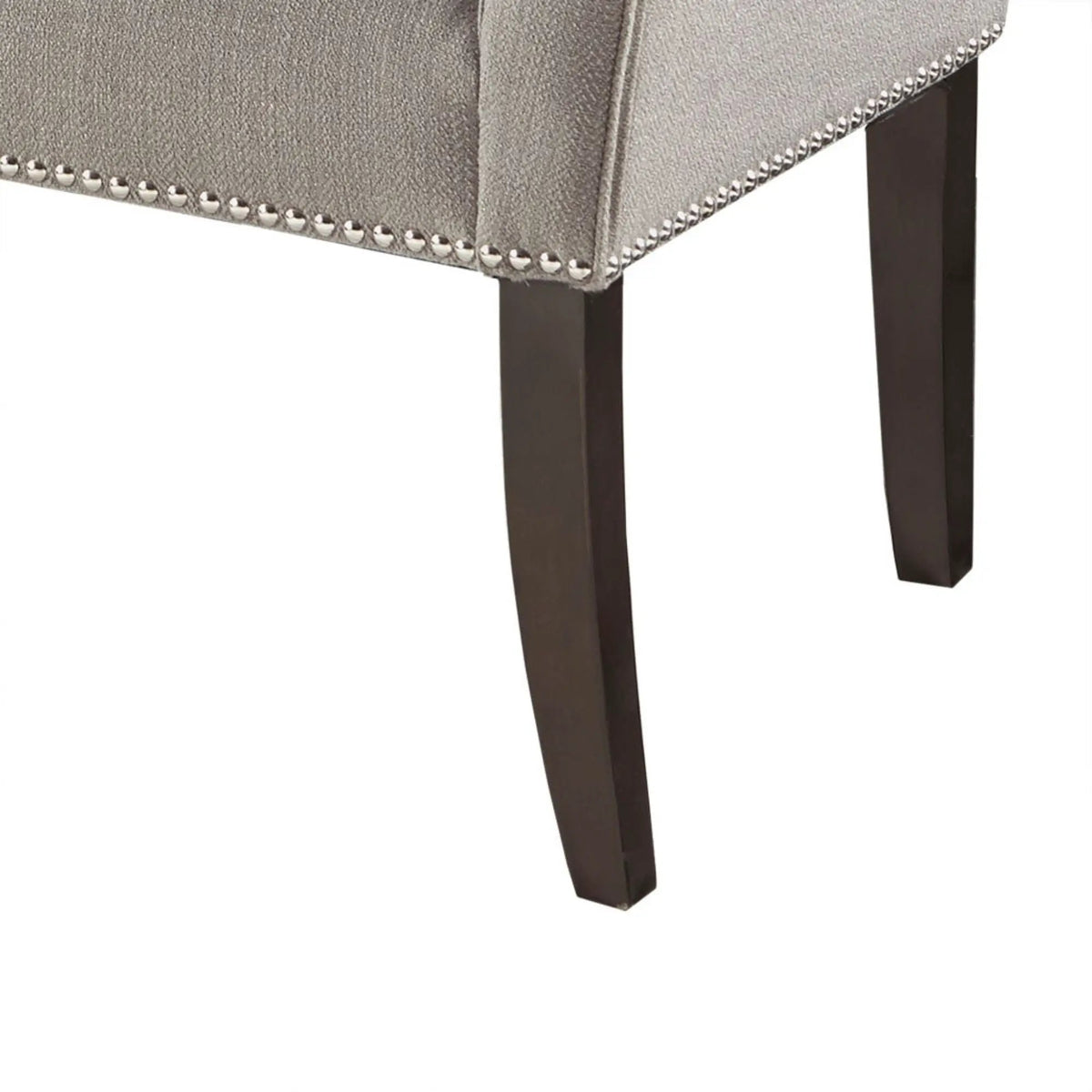Upholstered Bench | Solid Wood Frame | Low Back And Flared Arms | Nailhead Trim