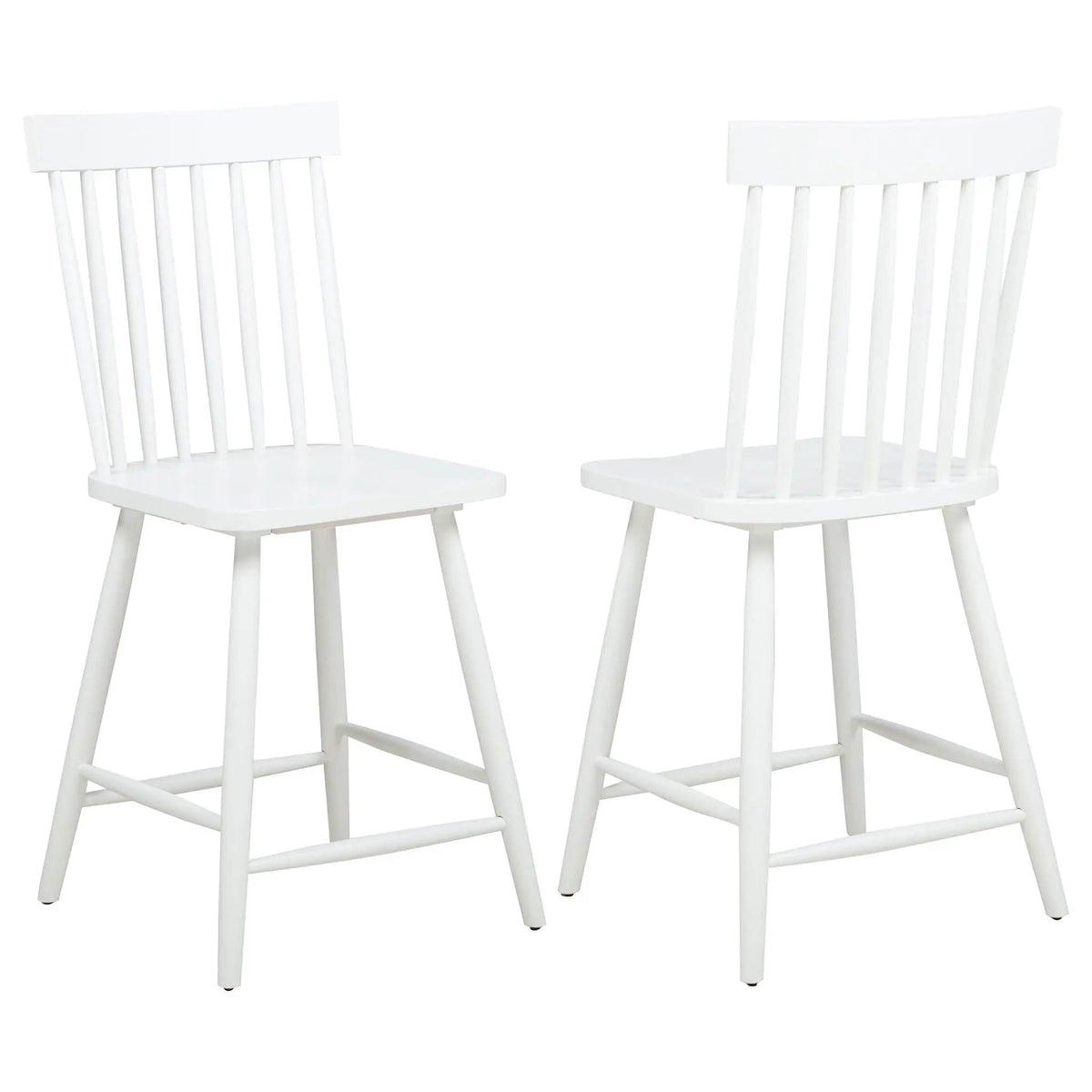 Andrews Windsor Counter Height Dining Side Chair White (Set of 2) Counter Height | 19 x 22.75 x 43.25 in | Rubberwood & Veneer | Dining Room