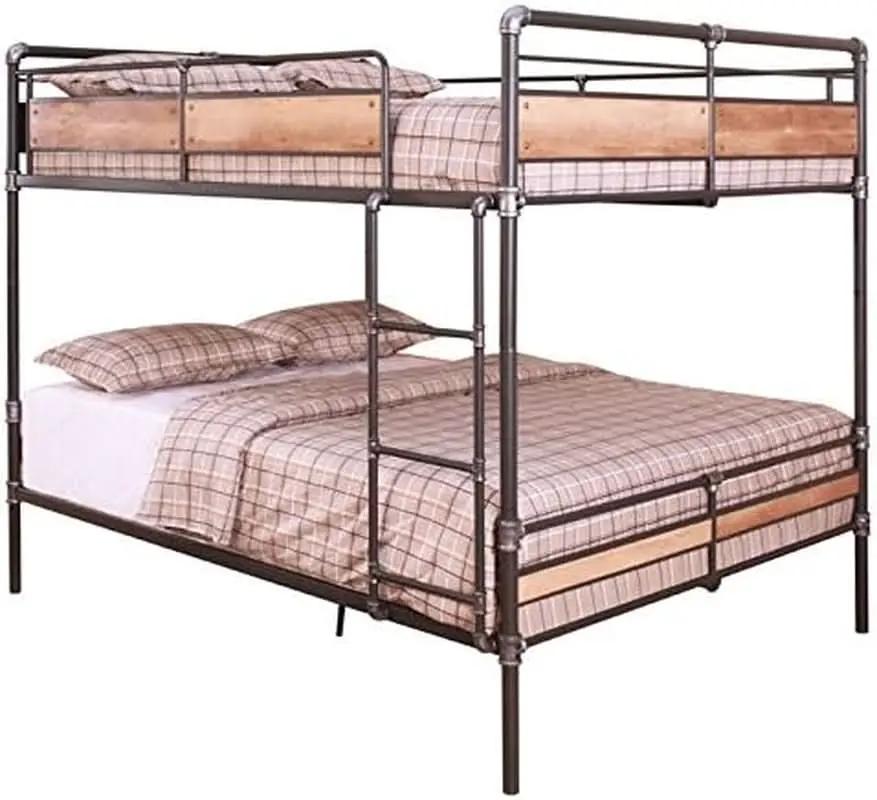 Brantley II Queen Over Queen Metal Bunk Bed Sandy Black from PriceLows™