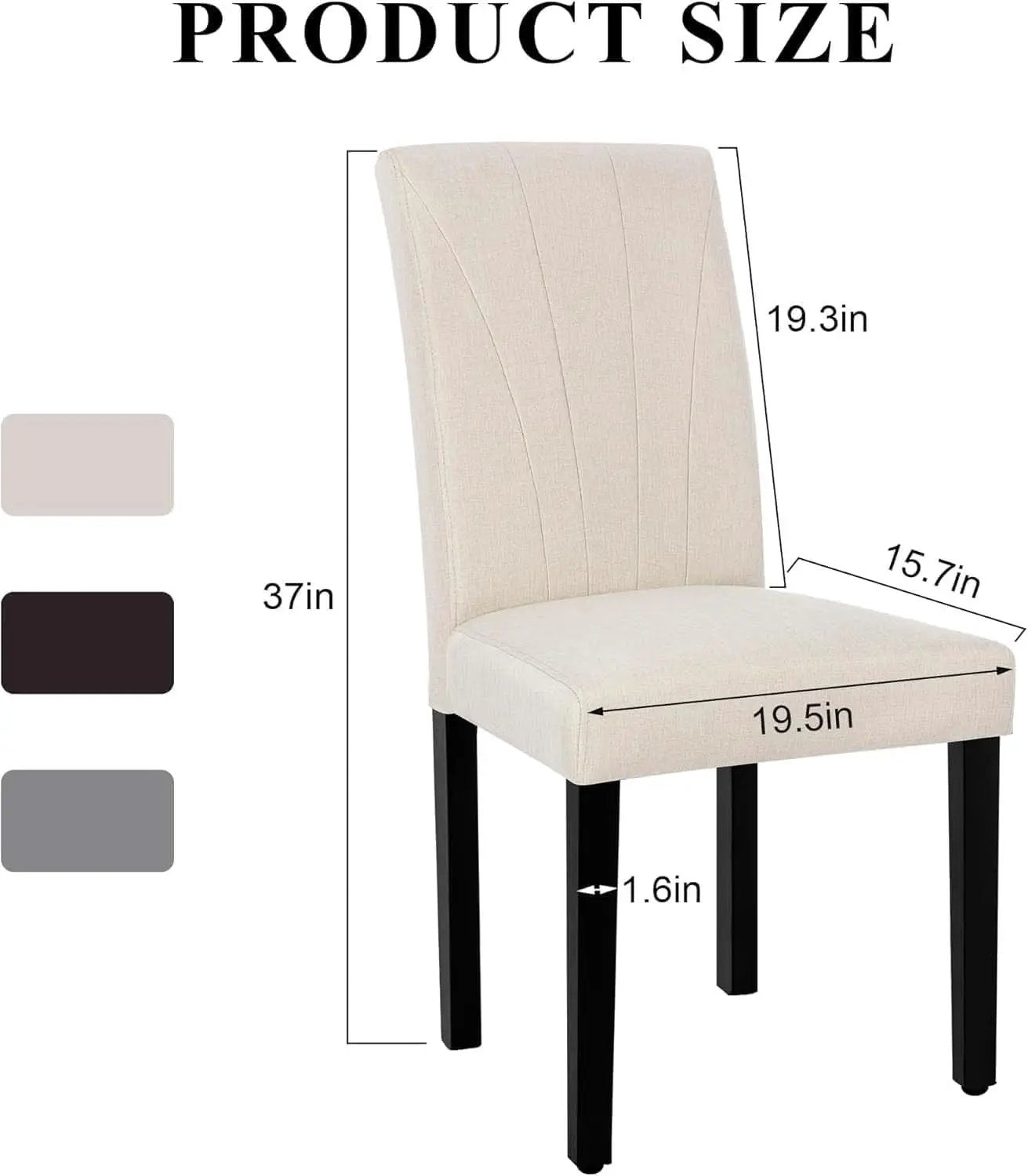 Beige Luxuriously Upholstered Dining Chairs Set Six from PriceLows™
