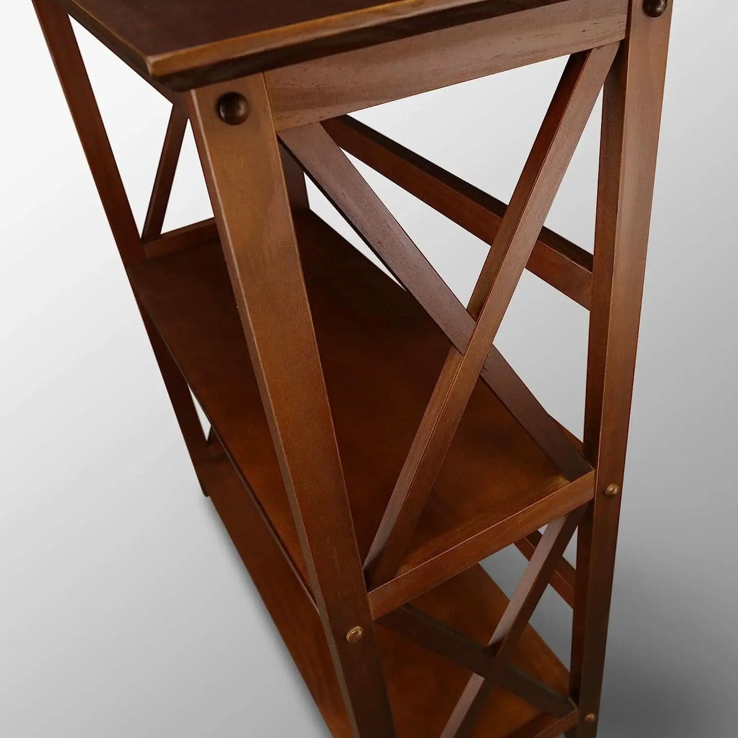 Shelf Bookcase With X Design Three Shelf Storage For Books from PriceLows™
