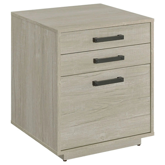 Loomis 3-drawer Home Office File Cabinet Whitewashed | 19.75 x 19.75 x 25 in | Engineered Wood & Veneer | Grey