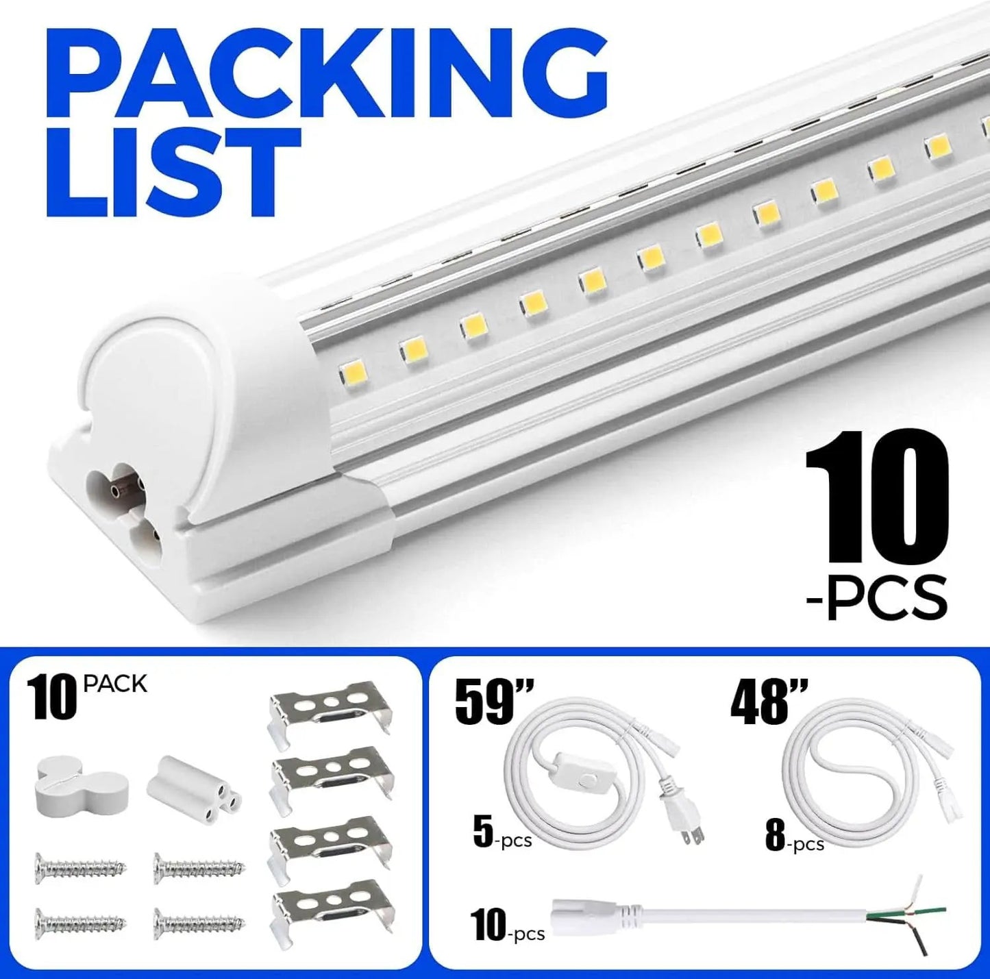 8ft LED Shop Light 10000 Lumens Daylight 5000K Linkable from PriceLows™