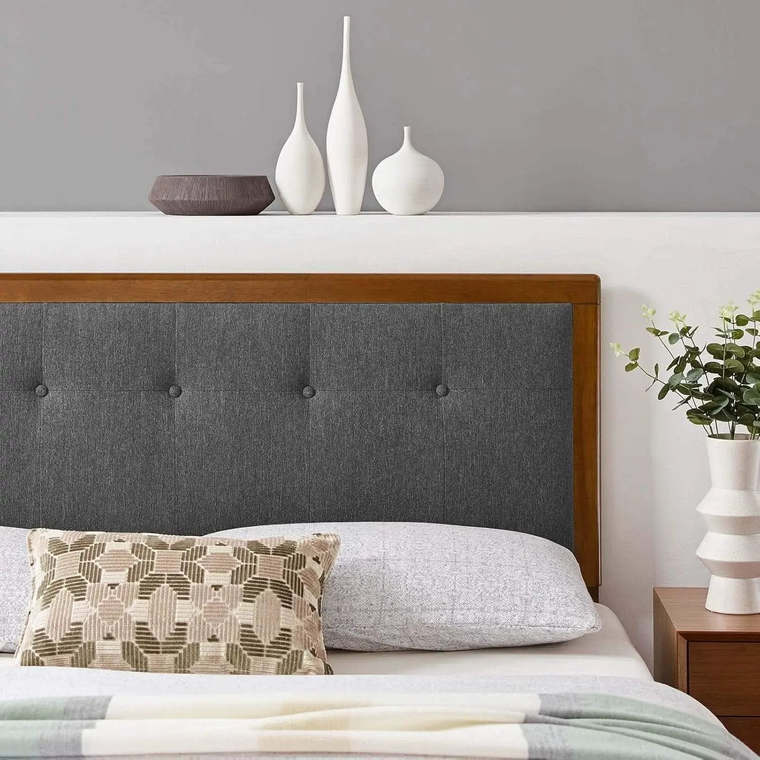 Modern Tufted Queen Headboard with Foam Padding from PriceLows™