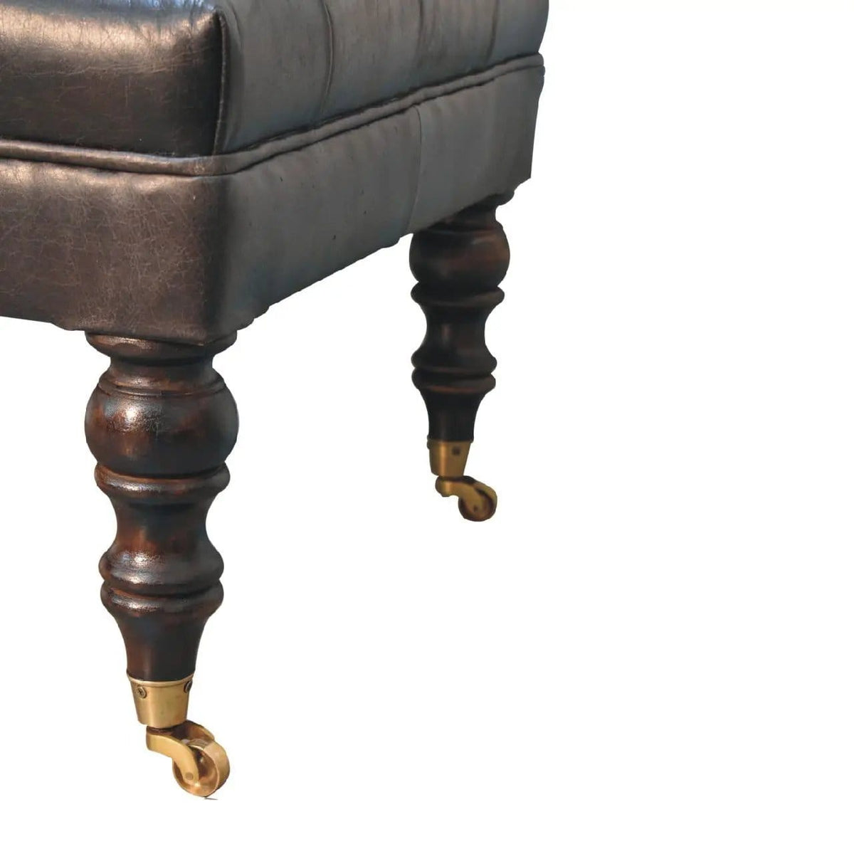 Buffalo Ottoman With Castor Legs | 7 Pieces | Mango Wood | Living Room