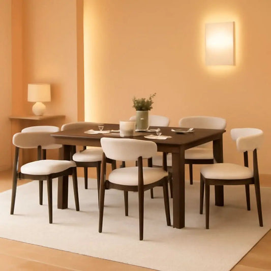 63Inch Industrial Dining Table Set With UpholsteredChairs from PriceLows™